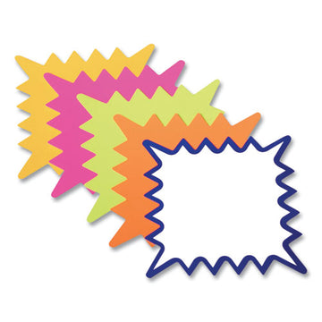 COSCO Write-on “do It Yourself” Sign, Rectangular Burst, Die-cut Paper, 10.13 X 6.38, Assorted Fluorescent Colors, 36-pack freeshipping - TVN Wholesale